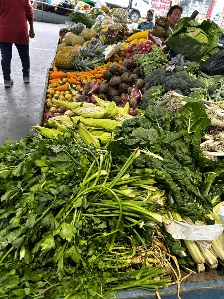 Fresh Produce Market where you can purchase Vegan Food in Banos, Ecuador